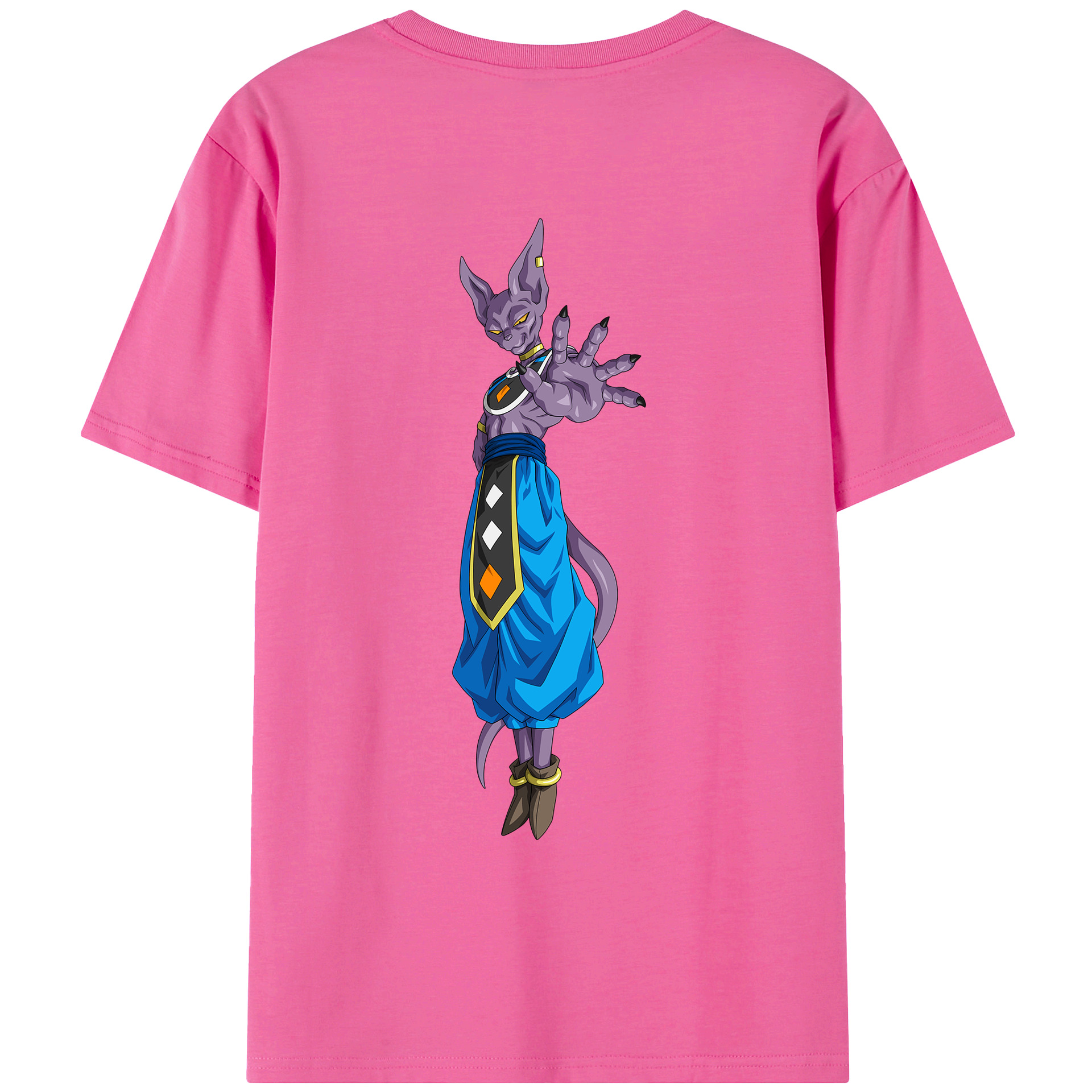 （画像用） ドラゴンボール ビルス 破壊神ビルス DRAGON BALL Beerus Birusu レディース半袖Tシャツ(バックプリント)